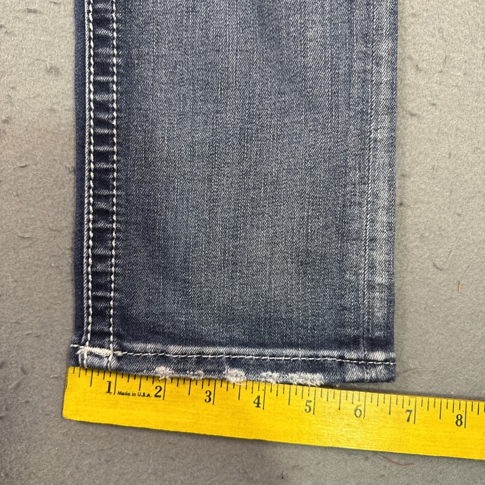 Rock Revival pILKIN crop jeans wOMEN 28x  28.5 embroidered HICK sTITCH wHISKErs - Picture 7 of 10